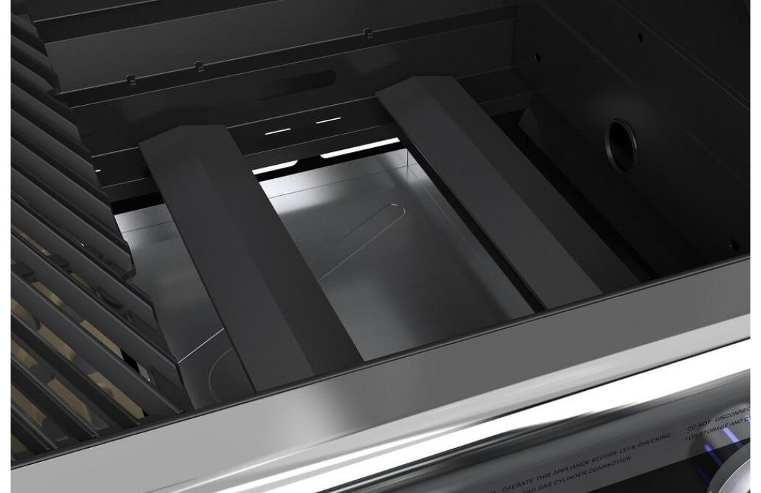 Deluxe Beefmaster 4 Burner BBQ On Deluxe Cart With Cast Iron Side Burner