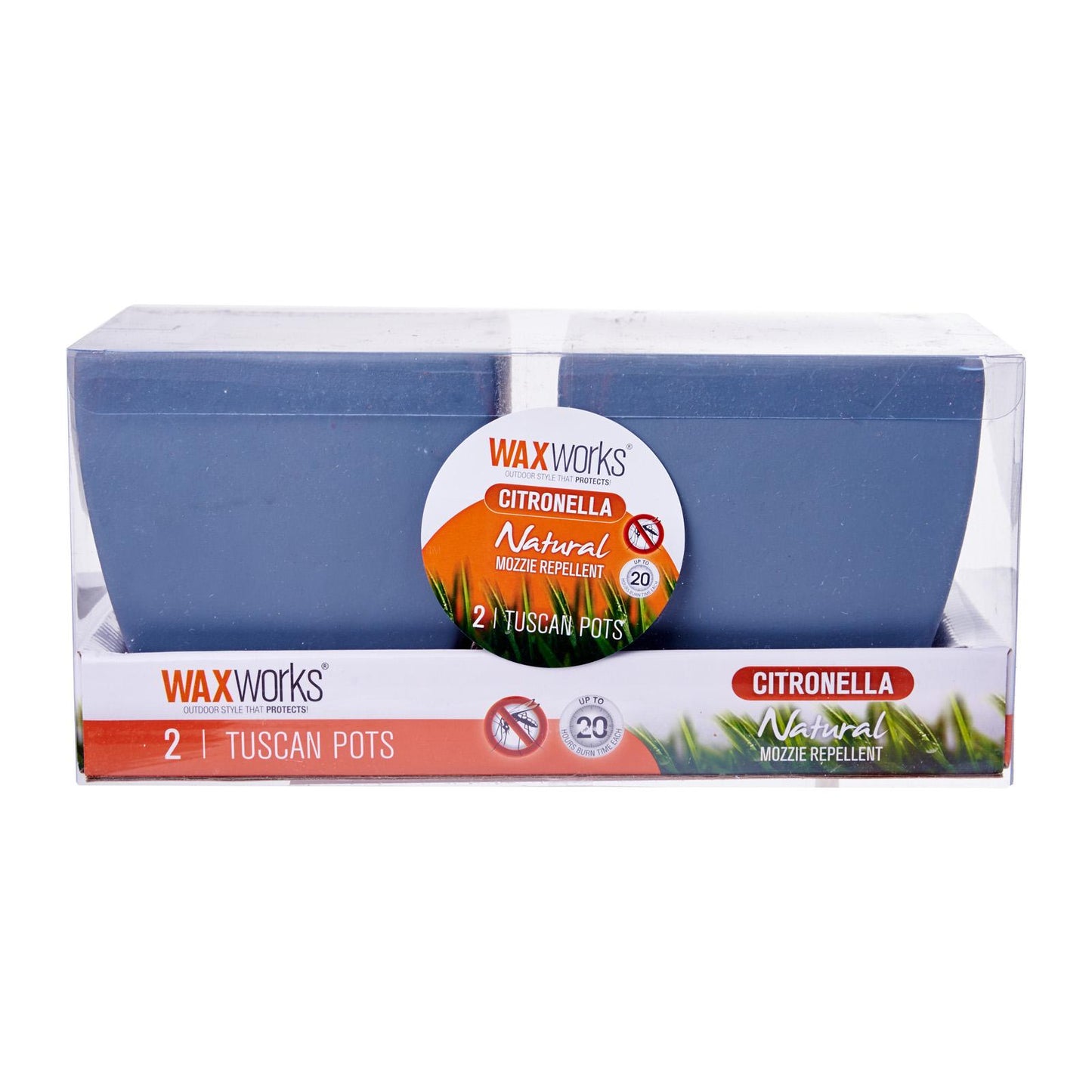 WaxWorks Citronella Candles - Tuscan Pots - Grey Candles