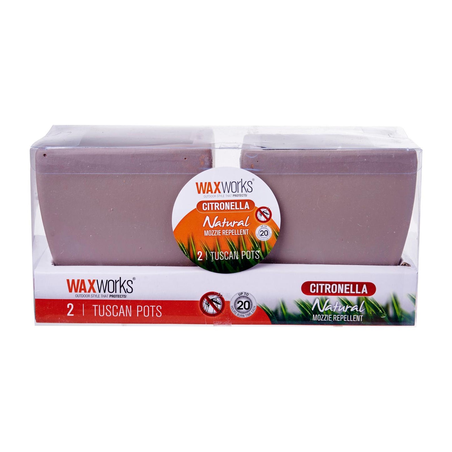 WaxWorks Citronella Candles - Tuscan Pots - Beige Candles