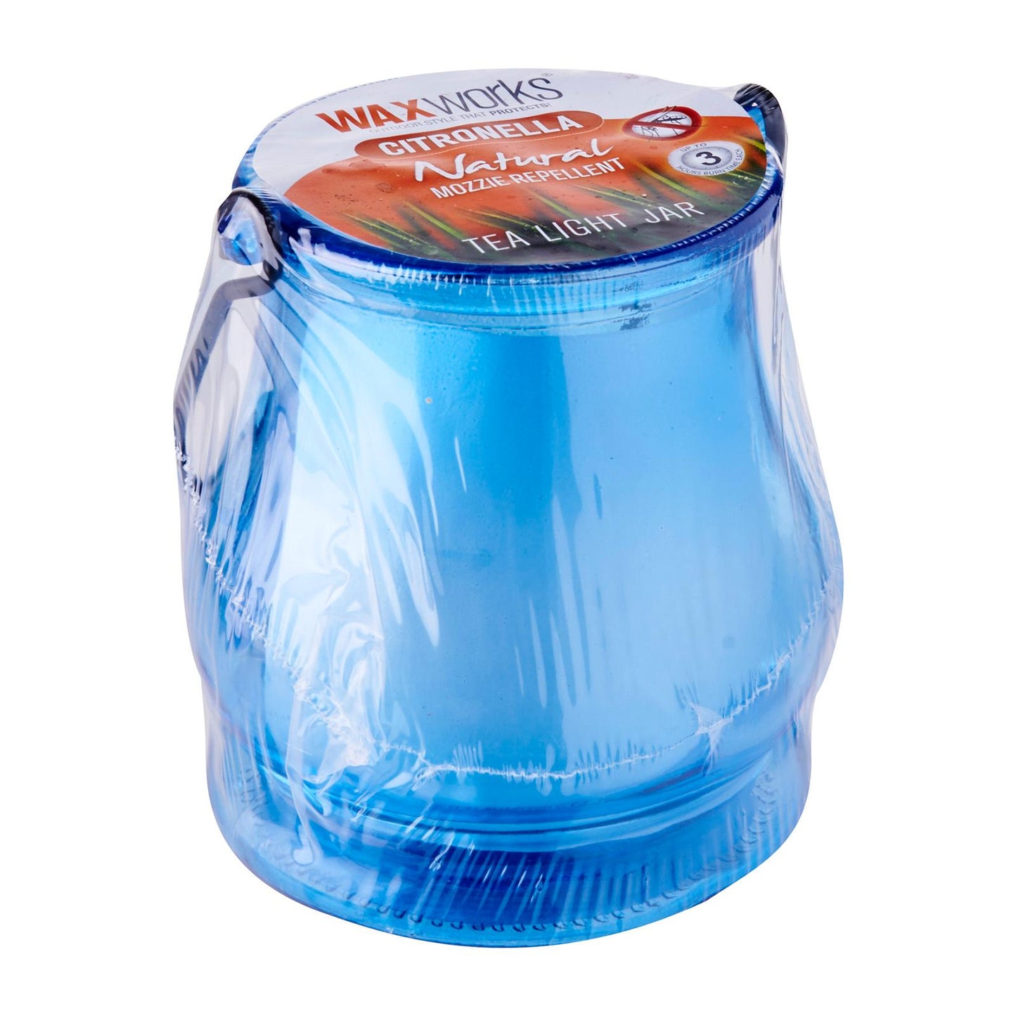 WaxWorks Tea Light Jar - Blue Candles