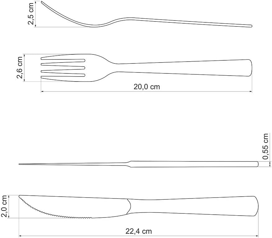 Tramontina Oslo 8 Pieces Steak Set, Fork/Knife/Barbecue/Stainless Steel/Flatware
