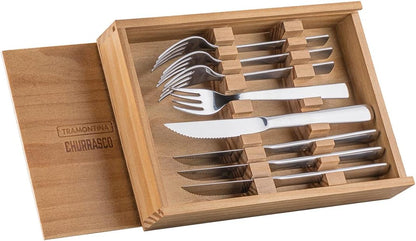 Tramontina Oslo 8 Pieces Steak Set, Fork/Knife/Barbecue/Stainless Steel/Flatware