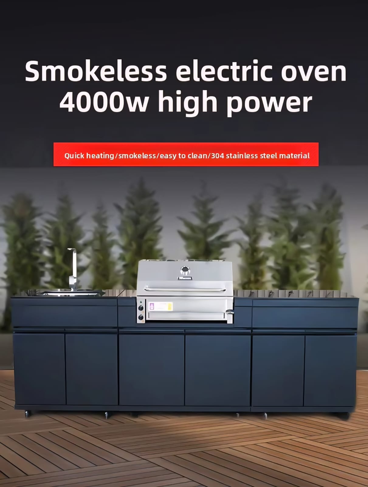 Stainless Steel Smokeless Built in Electric Grill