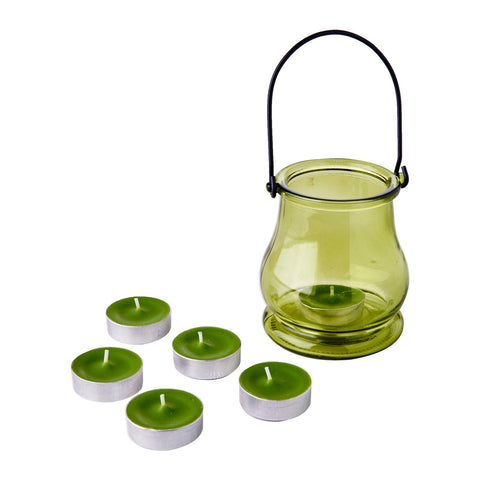 WaxWorks Tea Light Jar - Green Candles
