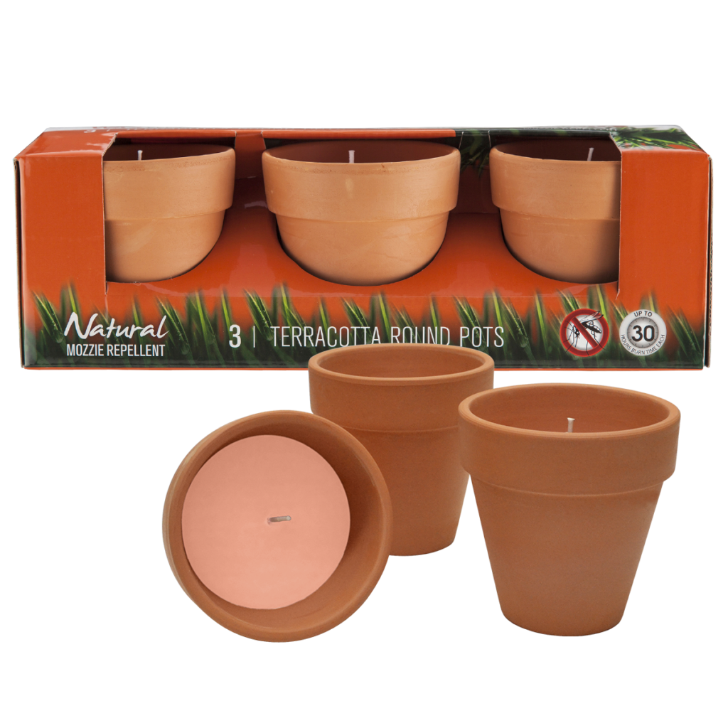 Waxworks Citronella Terracotta Round Pots