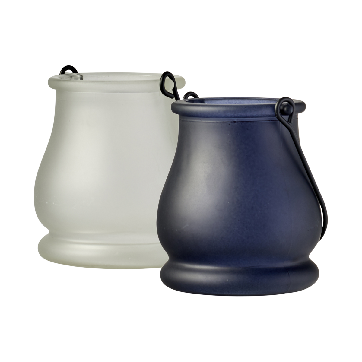 WaxWorks Tea Light Jar - Black/White Candles
